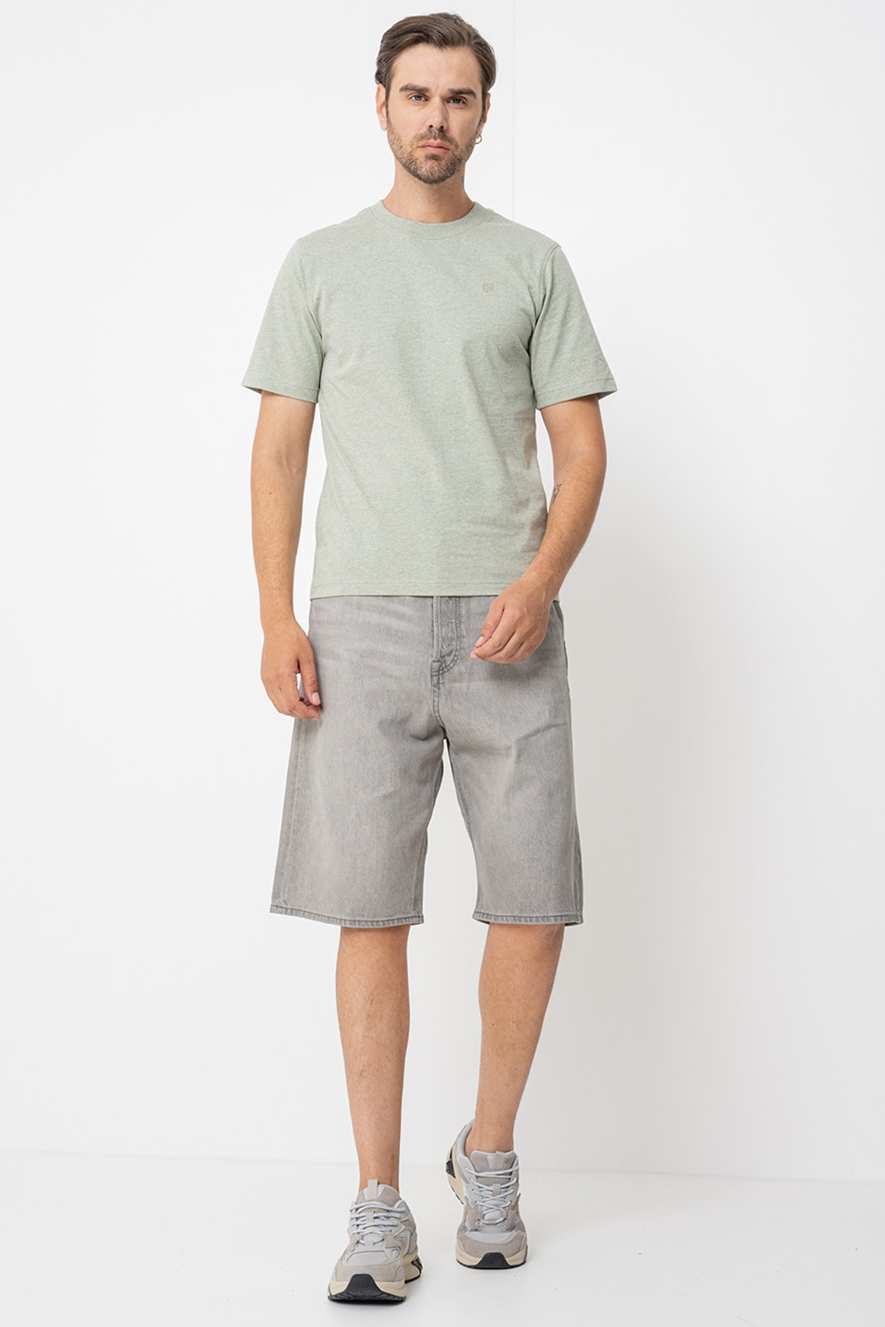 Jack & Jones, Tricou din bumbac Logan, Verde pal, M
