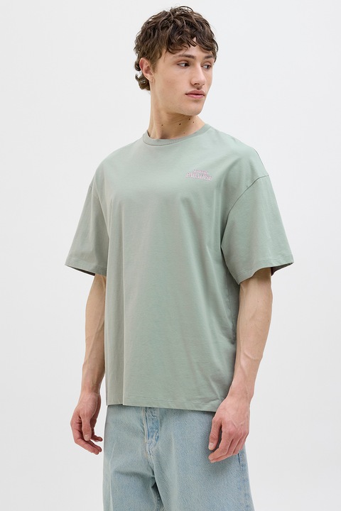Jack & Jones, Tricou cu imprimeu pe partea din spate, Verde deschis