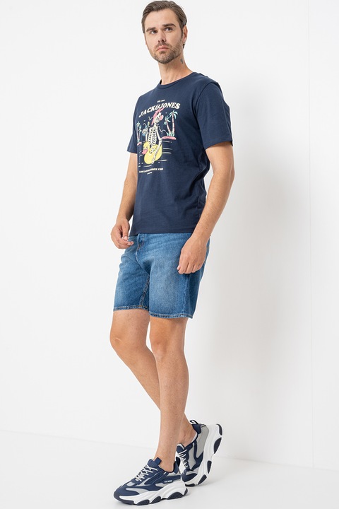 Jack & Jones, Mintás póló, Halványsárga/Halványpiros/Tengerészkék