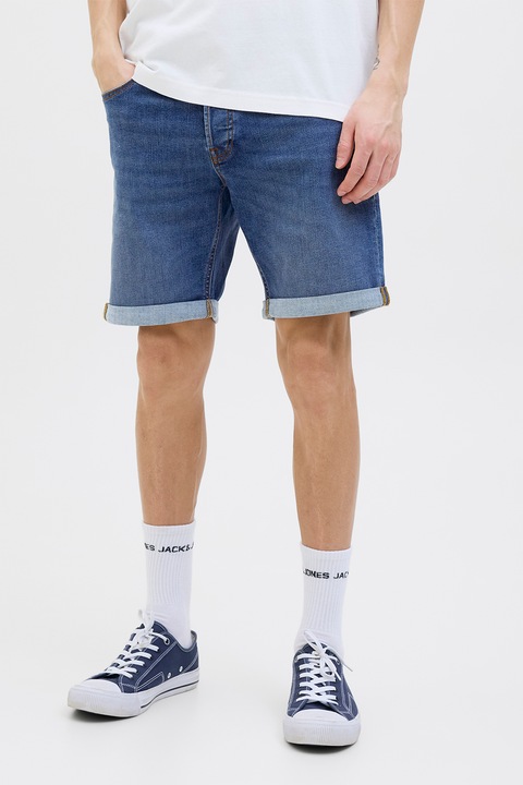 Jack & Jones, Blugi scurti cu talie joasa, Albastru