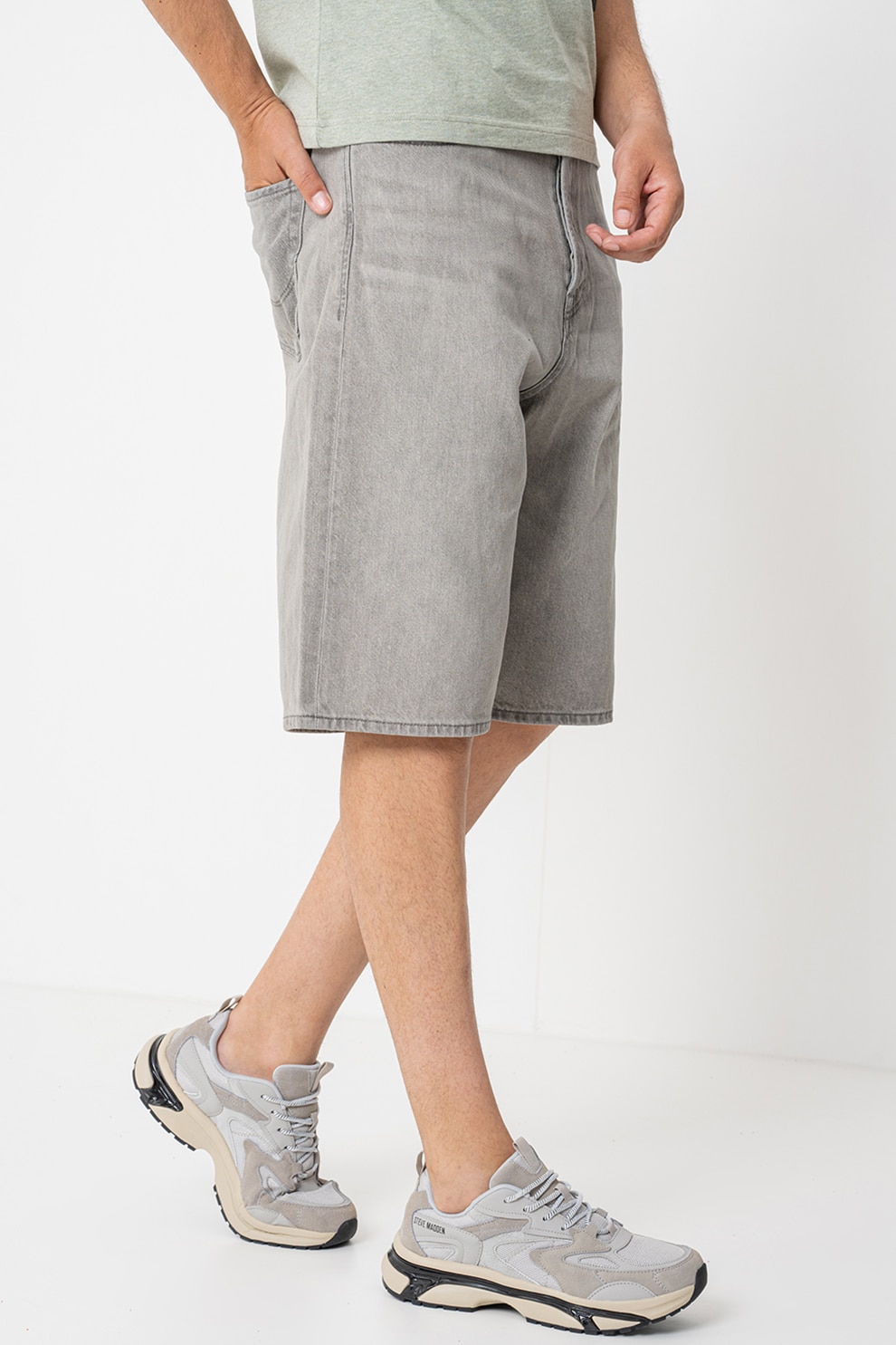 Jack & Jones, Blugi-bermude Jjiron Jjoriginal, Gri deschis, S