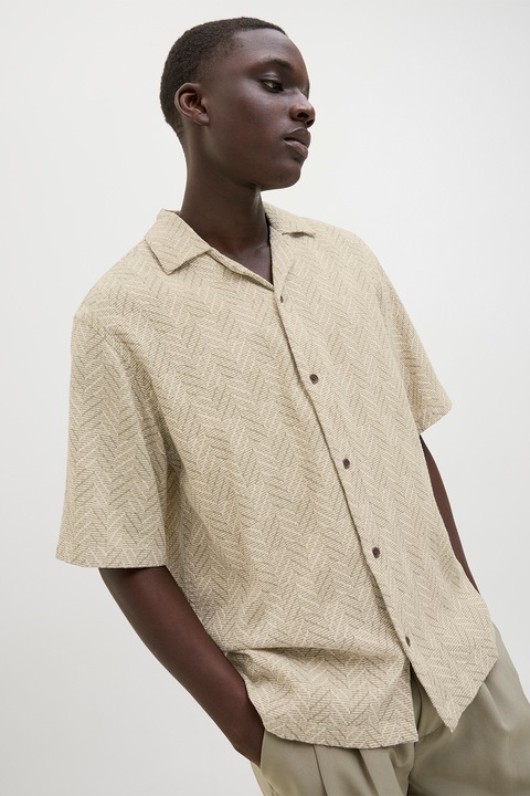 Jack & Jones, Bő fazonú rövid ujjú ing, Halványzöld