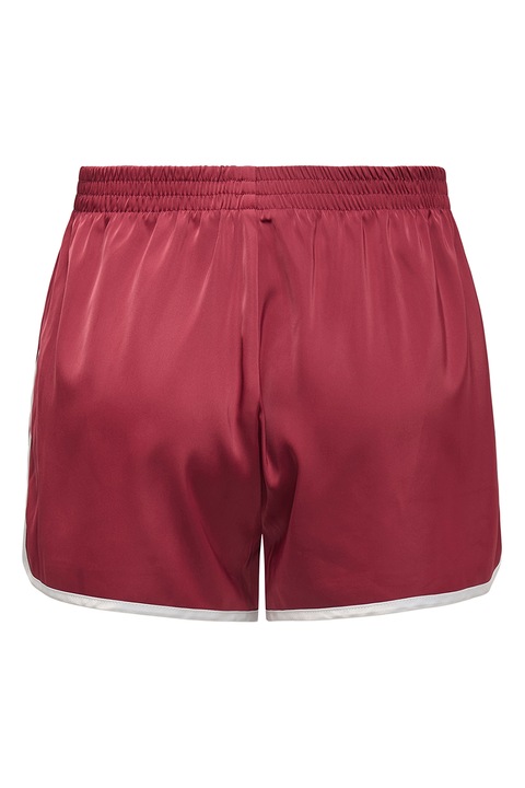 Only, Pantaloni scurti cu talie elastica, Alb/Visiniu