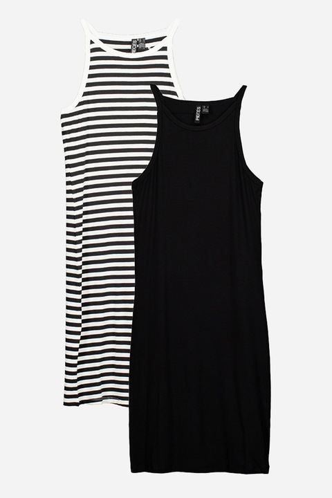 Pieces, Вталена къса рокля - 2 броя, Черен