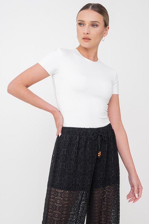 Pieces, Боди с овално деколте, Бял