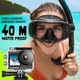 Camera de actiune, 4K 30fps Ultra HD, rezistenta la apa pana la 30m (100ft), camera subacvatica, WiFi, unghi ultra-larg 70°-170°, telecomanda, 2 baterii si kit de accesorii pentru casca