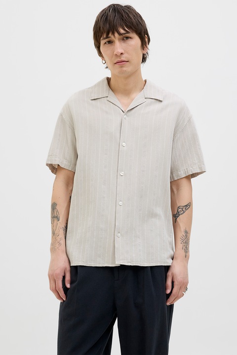 Jack & Jones, Lentartalmú csíkos ing, Homokbarna