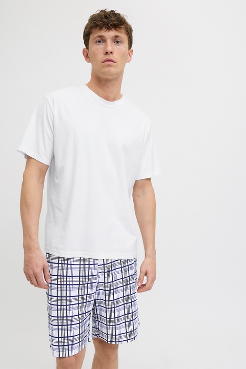 Jack & Jones, Pamuttartalmú rövid pizsama, Fehér