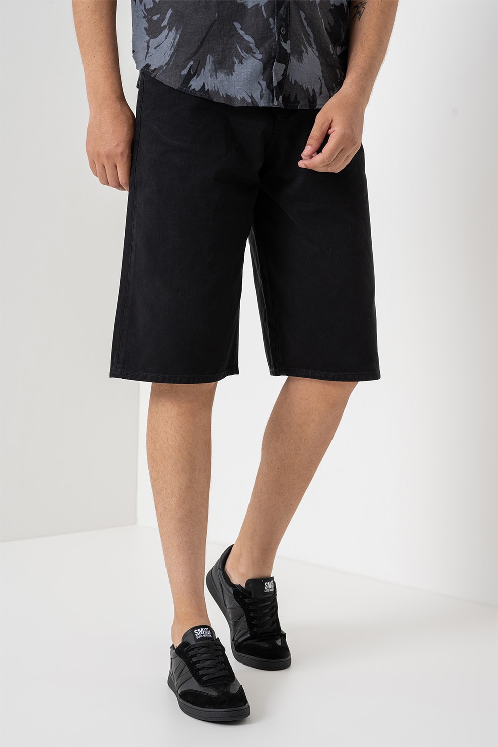 Jack & Jones, Blugi scurti cu talie medie, Negru, M