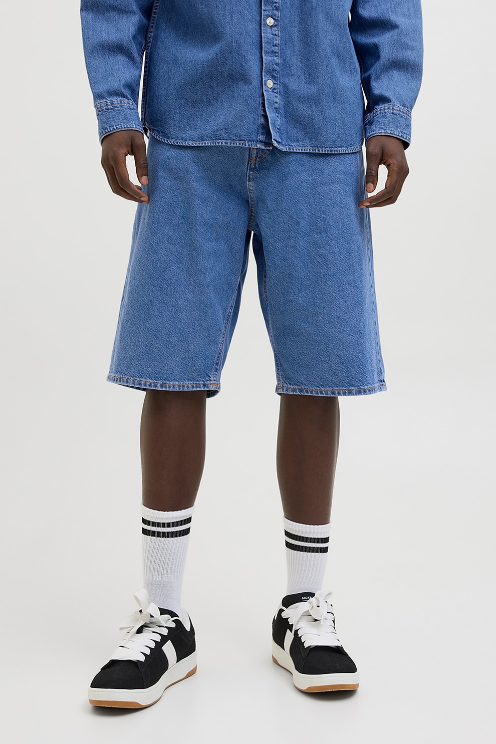Jack & Jones, Bermude din denim, Albastru pastel, M