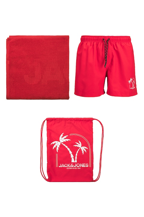 Jack & Jones, Плувни шорти и кърпа - 2 части, Червен