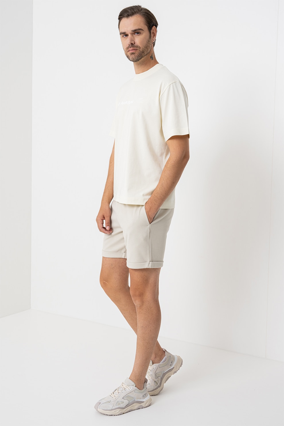 Jack & Jones, Tricou lejer cu imprimeu text, Galben pal, L