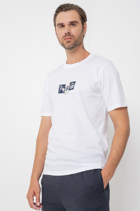 Jack & Jones, Normál fazonú mintás póló, Fehér