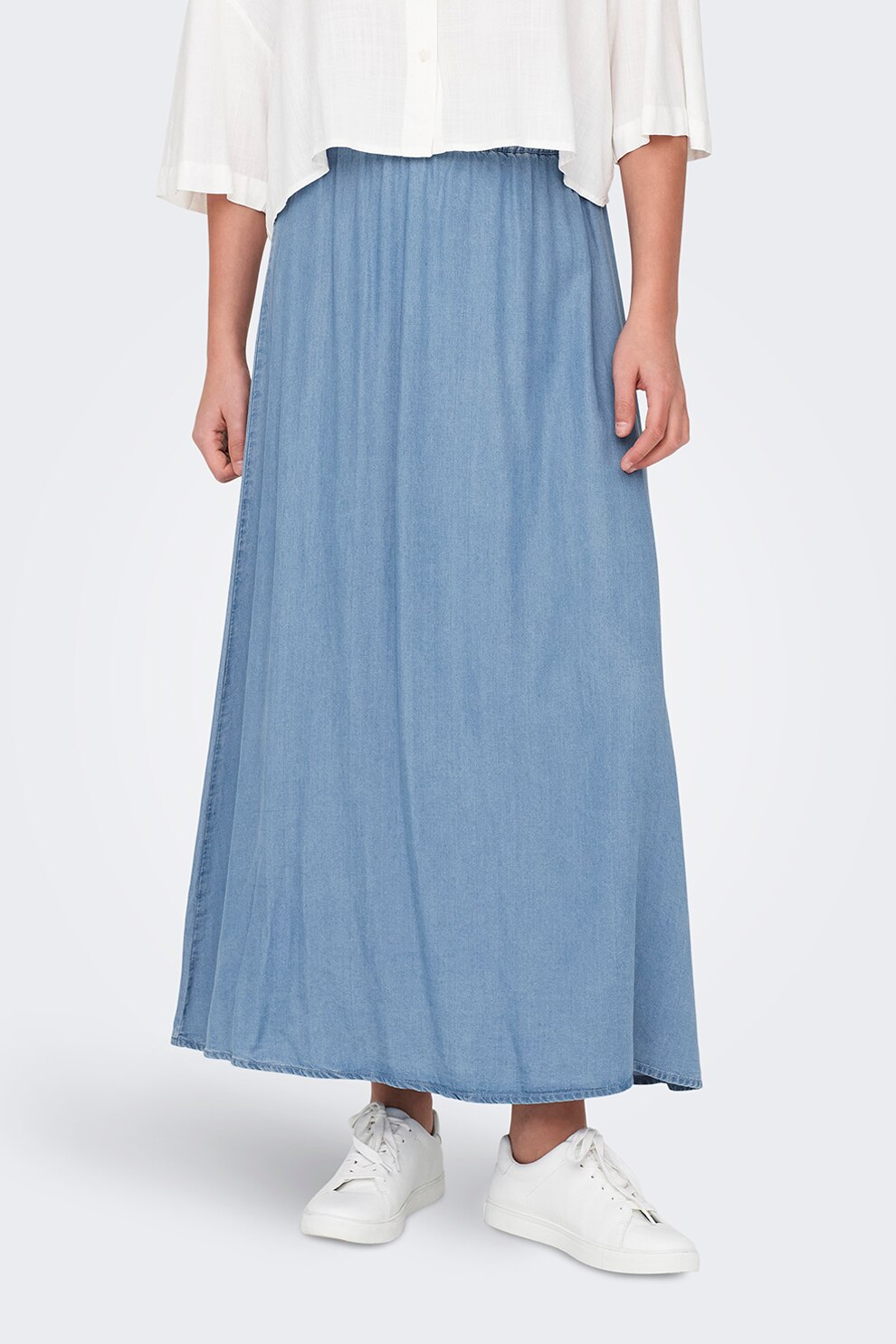 Only, Fusta midi din lyocell, Albastru lavanda, M