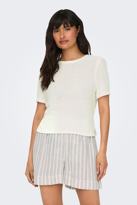 Only, Pulover cu maneci scurte Sunny, Alb fildes