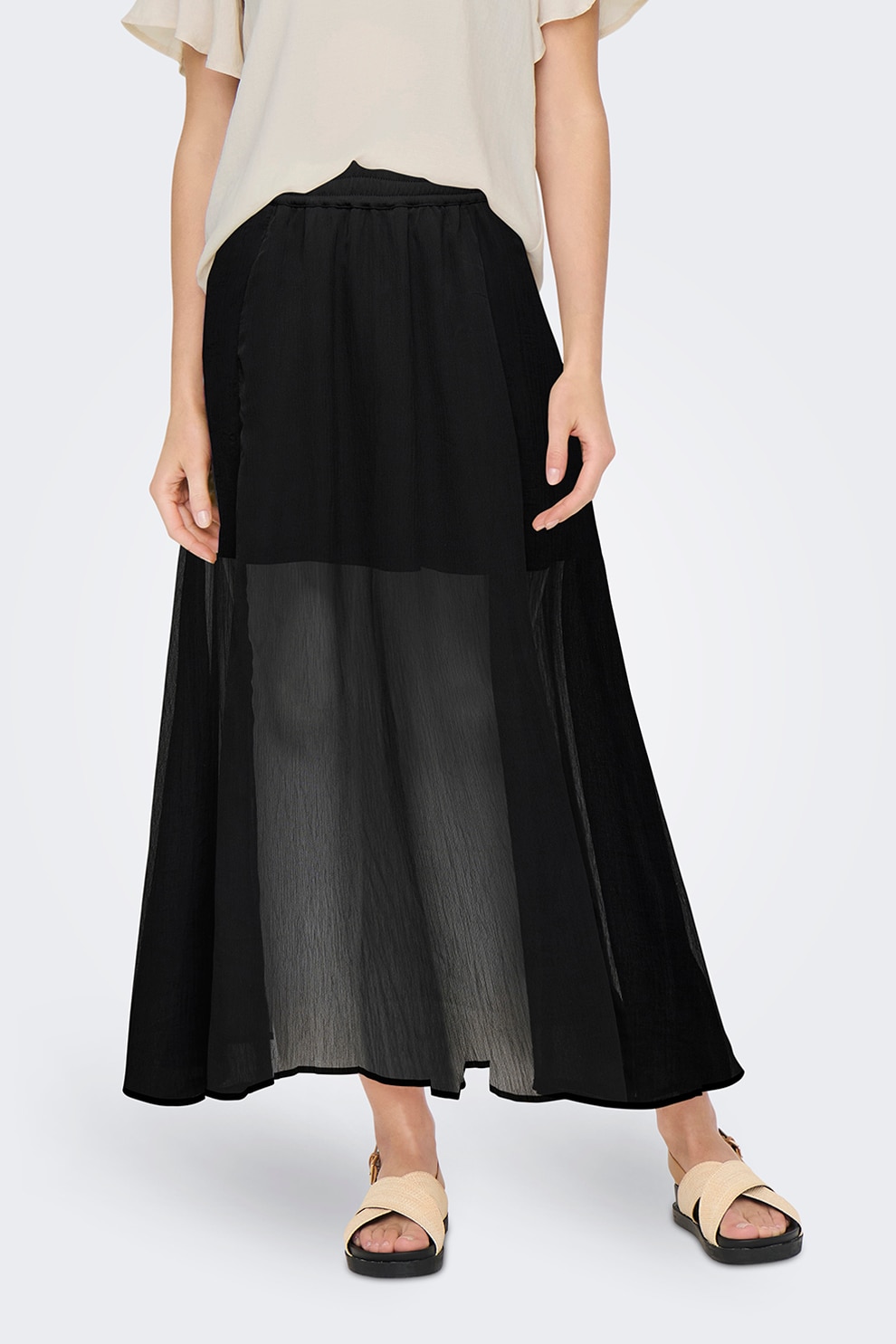 Only, Fusta maxi cu aspect semi-transparent, M