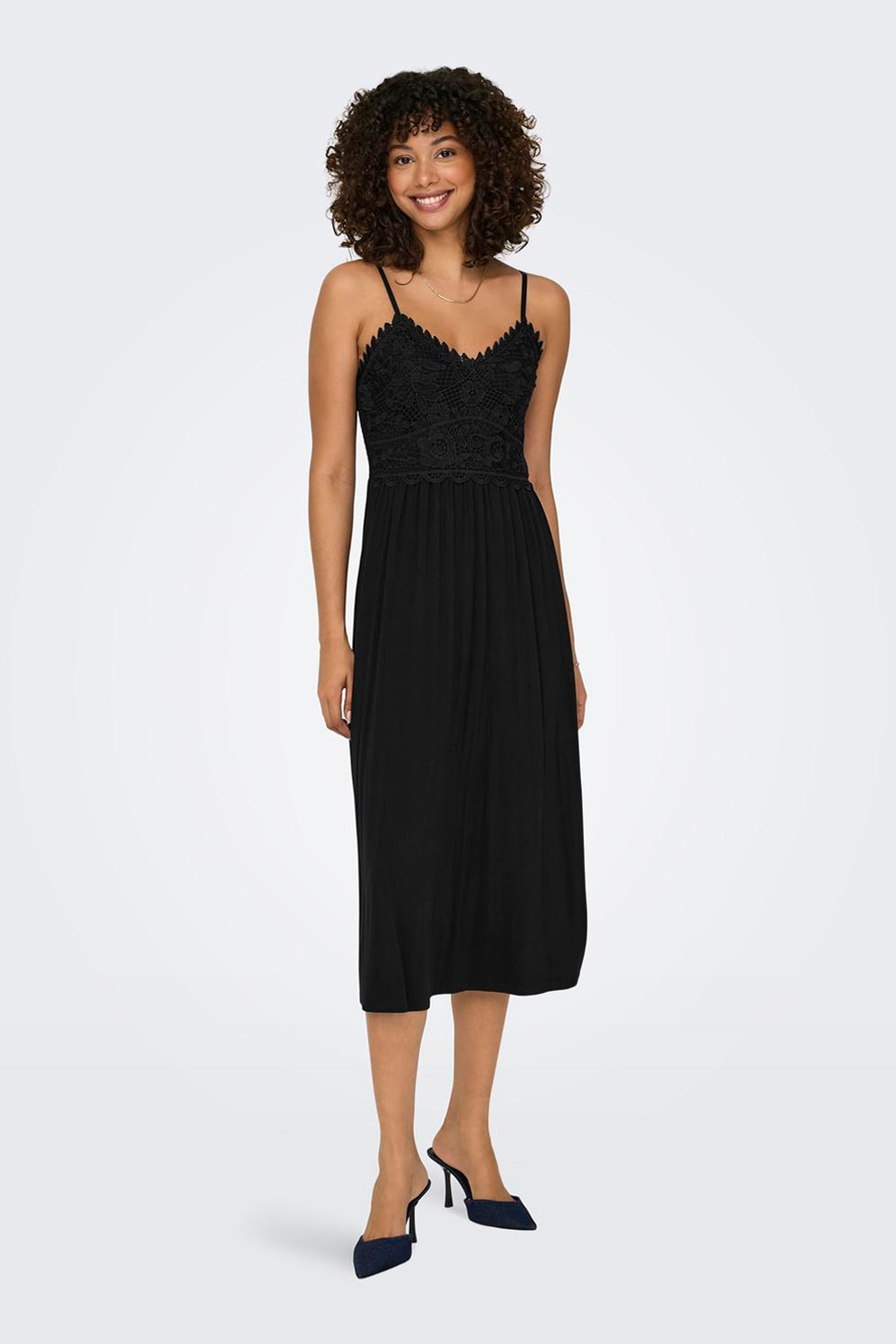 Only, Rochie midi evazata, Negru, XS