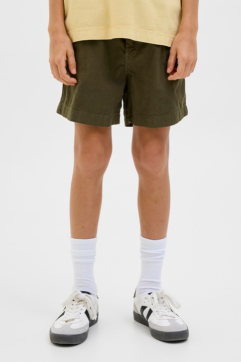 Jack & Jones, Bermude din amestec de in, Verde masliniu