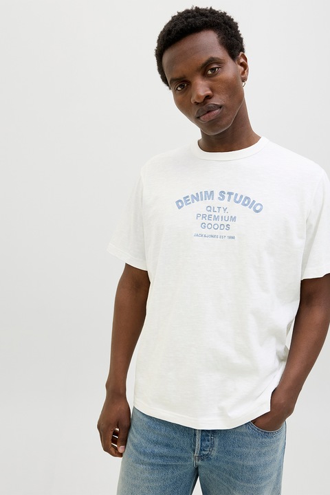 Jack & Jones, Feliratos póló, Fehér/Kék