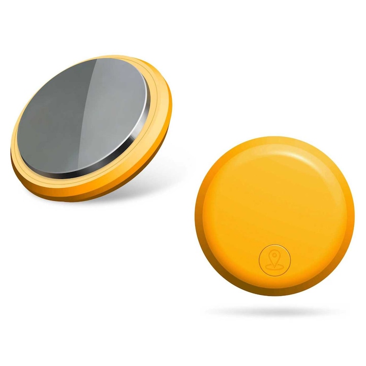 Smart Tags, alternativa AirTag, cu baterii si carcasa gratuite, compatibil cu Apple Find My (doar pentru iOS), optiuni colorate, detectoare de obiecte, galben