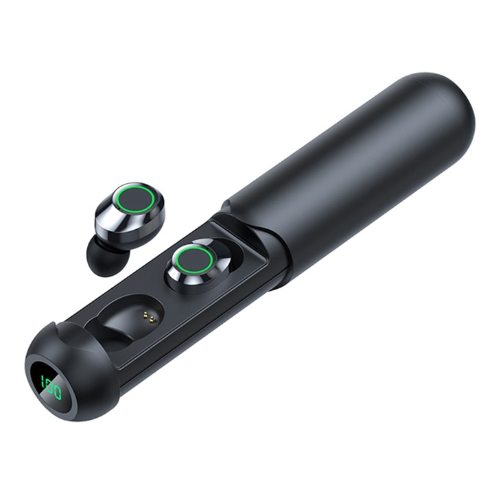 Casti wireless inteligente EM-BQ40, Bluetooth 5.3, afisaj LED, IOS + Android, HiFi, Auto-pairing