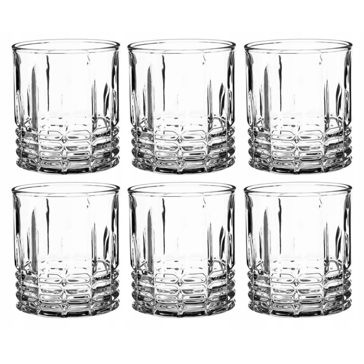 Комплект чаши за пиене, стъкло, 320 мл, подходящо за съдомиялна машина, нечупливо, 8 x 8 x 9,2 см, прозрачно, 6 броя