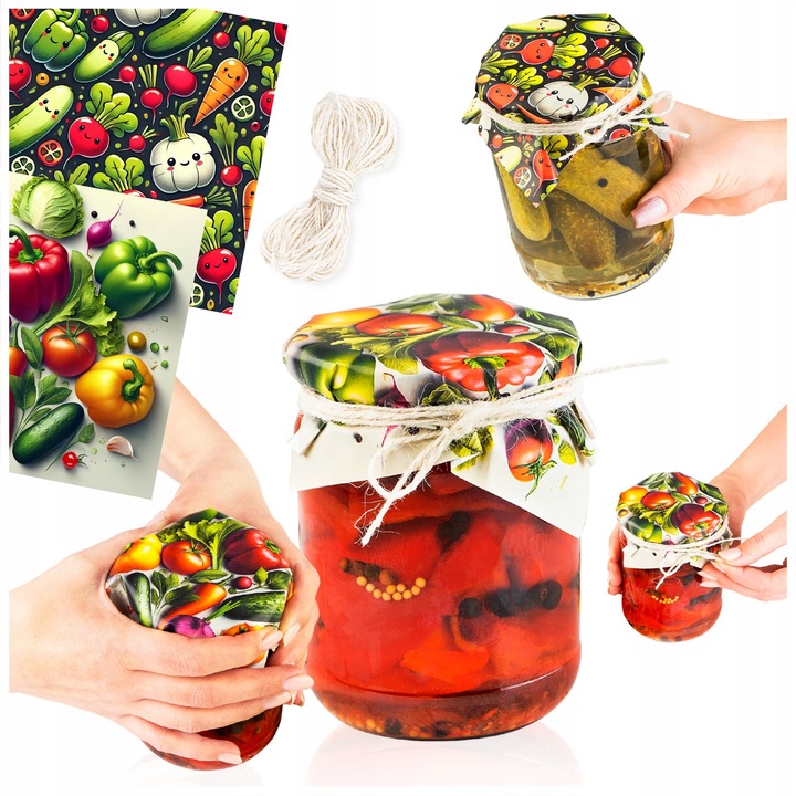 Set De Capace Pentru Borcane, Superbutelki, Snur De Iuta, Biodegradabil, Reutilizabil, Stil Natural, Finisaj Estetic, 135 Mm x 135 Mmch, 10 Bucati