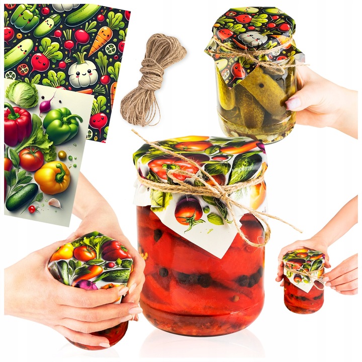 Capace Pentru Borcane Si Fir De Iuta, Superbutelki, Stil Natural, Ideale Pentru Conserve, Usor De Montat, Reutilizabile, Accesoriu Practic Si Decorativ, 135 Mm x 135 Mm, 50 Bucati