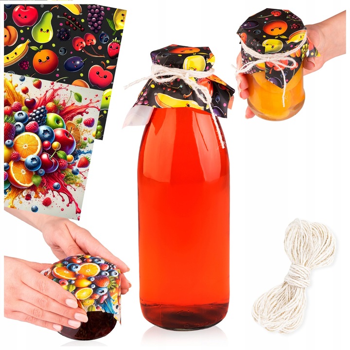 Set De Capace Si Snur Pentru Borcane Din Iuta, Superbutelki, Biodegradabile, Reutilizabile, Stil Natural, Potrivire Universala, 135 Mm x 135 Mm, 50 Bucati