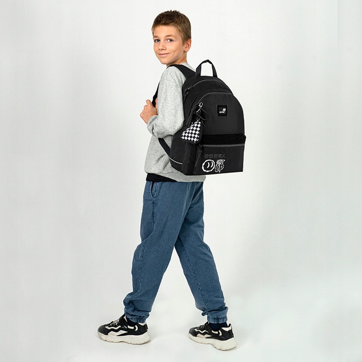 Kite ifjúsági hátizsák fiúknak, 19 l, fekete