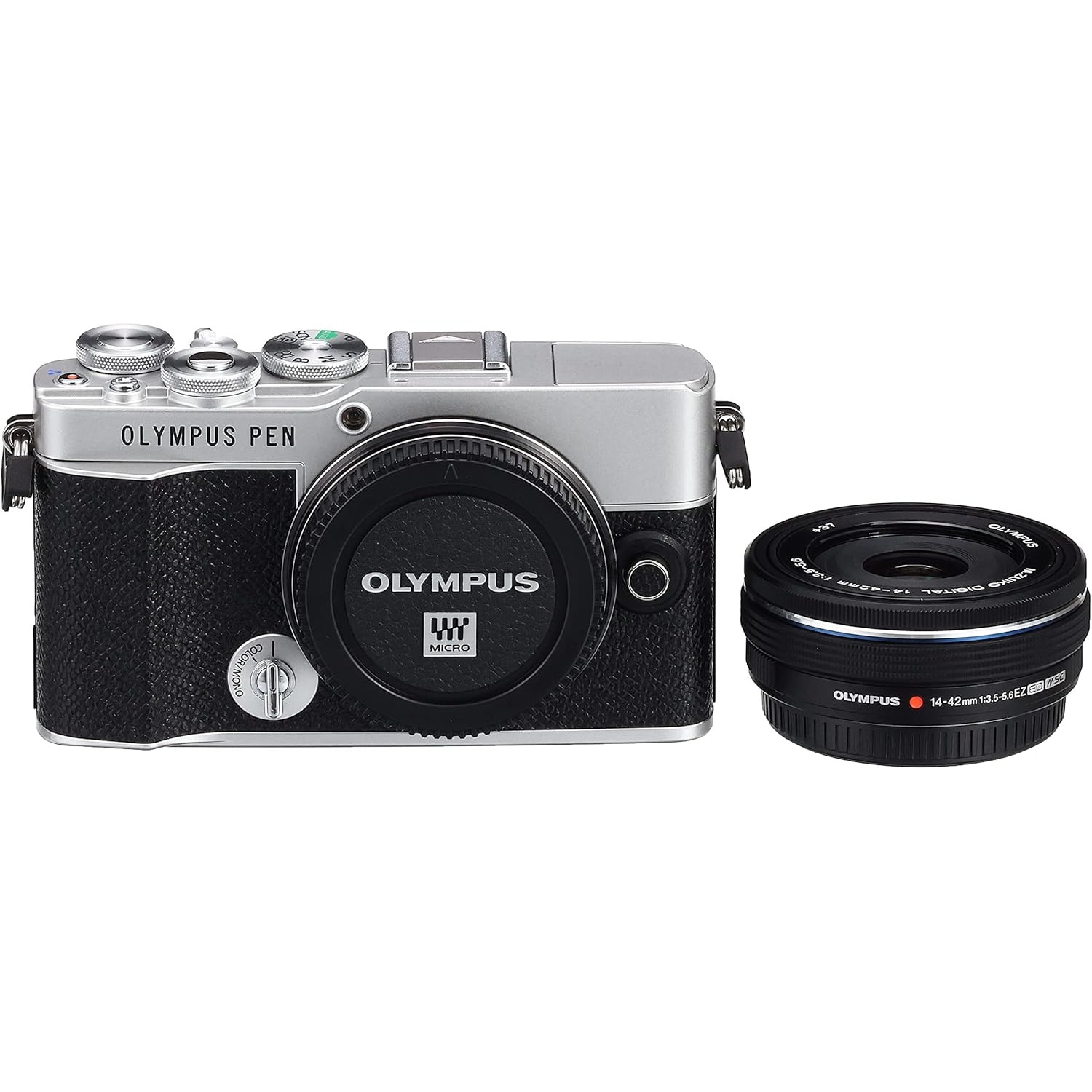 Kit camera Olympus Pen E-P7, senzor de 20 MP, ecran LCD HD