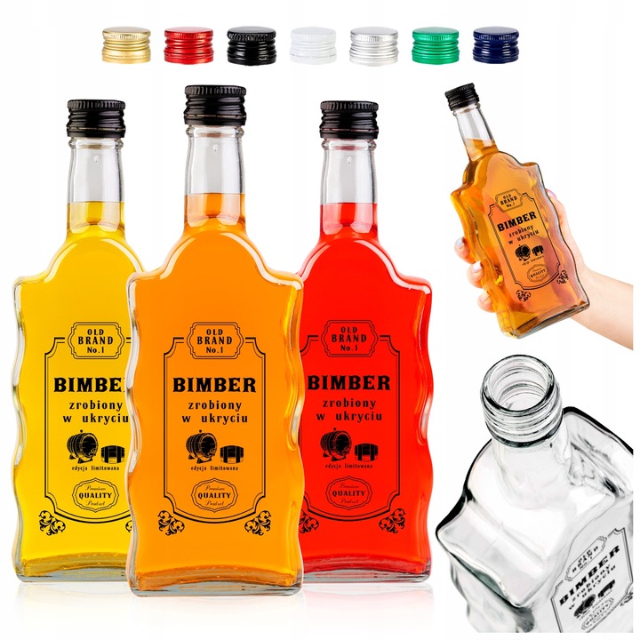 Set De Sticle De Sticla Wave 500 ml Imprimate, Superbutelki, Sticla, 500 ml, Inaltime: 23.5 cm, Latime: 8.6 cm, 23.5 cm x 8.6 cm, 5 Bucati