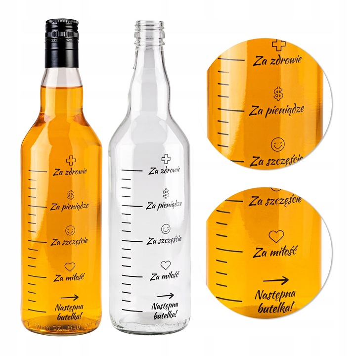 Set Sticla Cu Imprimeu, SuperButelki, Sticla, 700 ml, Productie De Inalta Calitate, Usor De Curatat, Durabil, Capac Durabil, Design Universal, 28 x 7.5 cm, Negru