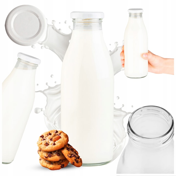 Üvegpalack készlet tetővel, Superbotelki, hermetikusan lezárt, környezetbarát és újrafelhasználható, ideális bor, likőr, ajándékok tárolására, könnyen tisztítható, 20 cm x 7,1 cm