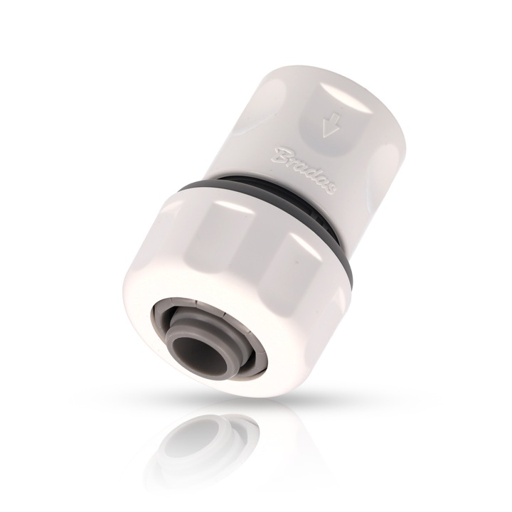 Conector rapid pentru furtun de gradina Bradas 3/4", alb