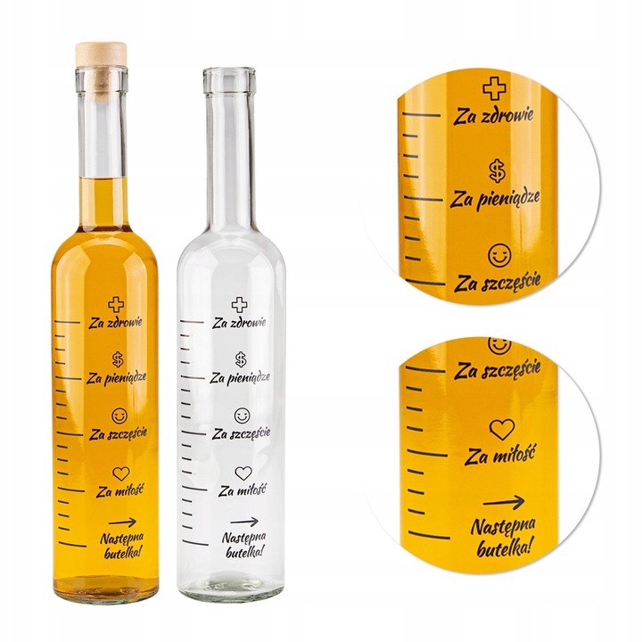 Set Sticla Cu Dop Sintetic, Superbutelki, Sticla, 500 ml, Productie De Inalta Calitate, Usor De Curatat, Durabil, Inaltime 29.5 cm, Latime 6 cm, Imprimare Neagra