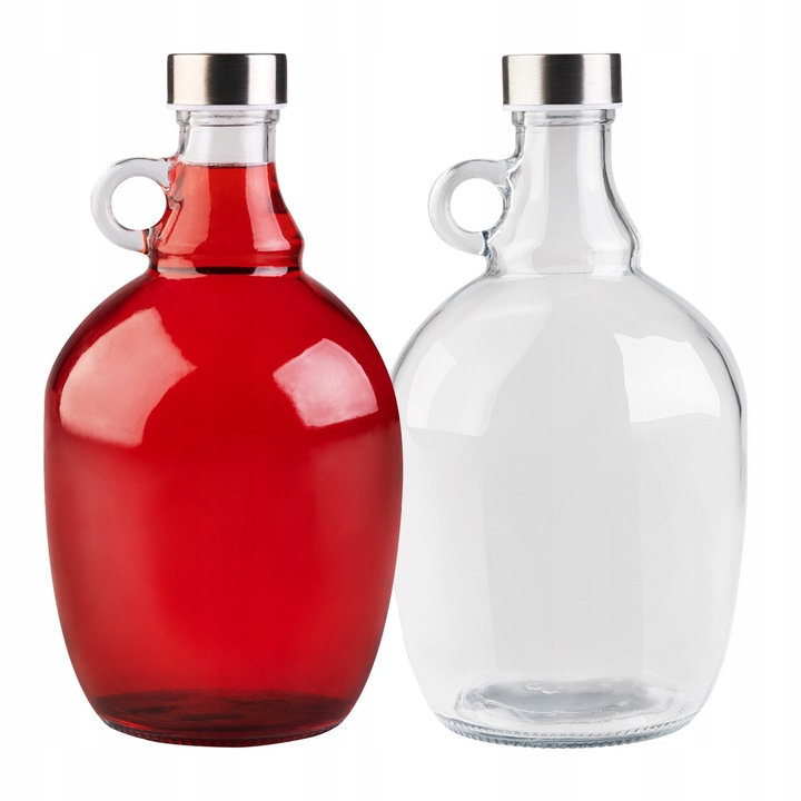 Стъклена бутилка, SuperButelki, 1.5 л, непропусклива капачка, висококачествено производство, лесна за почистване, издръжлива, елегантна странична дръжка, 24 x 12.5 см, прозрачна