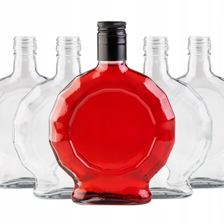 Комплект 250 мл стъклени бутилки с капачки тип „медалион“, супер бутилки, стъкло, херметично затваряне, идеални за алкохол и напитки, естетичен вид, 17,8 x 12,2 x 3,5 см, прозрачни