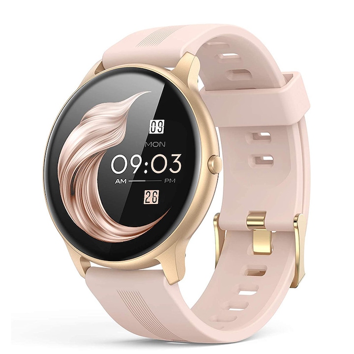 SANFACE Smart Watch, кръгъл екран, мониторинг на пулса, измерване на кислород в кръвта, силикон, 1.4 инча