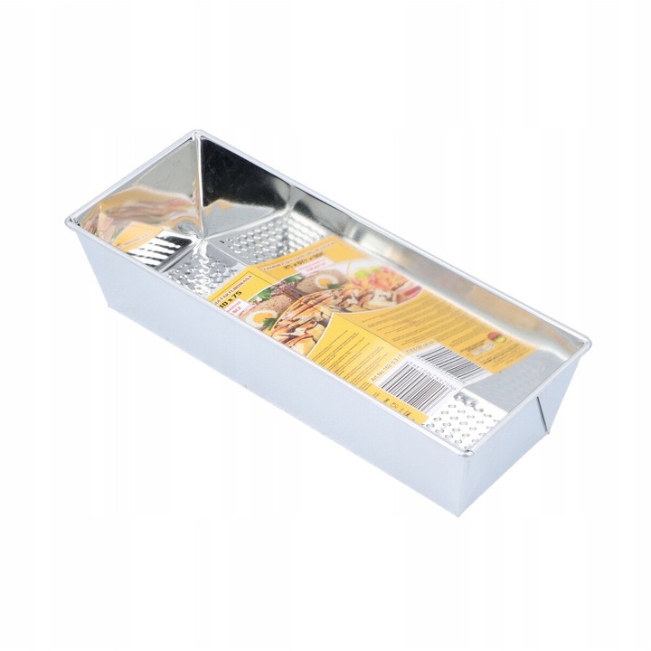 Sütő tepsi, Snb, Könnyű horganyzott lemezből készült tálca, Téglalap alakú süteménytálca, Használat: Sütőben 230°C-ig, Tapadásmentes bevonat, 30 x 11 x 7,5 cm, Ezüst