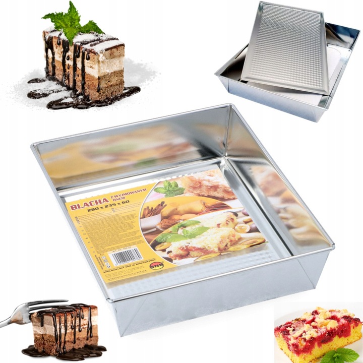 Tava De Copt, Snb, Material: Metal, Utilizare: Cuptor Pana La 230°C, Fund Texturat, Fund Detasabil, 28 x 23, 5 x 6 cm, Argintie, 1