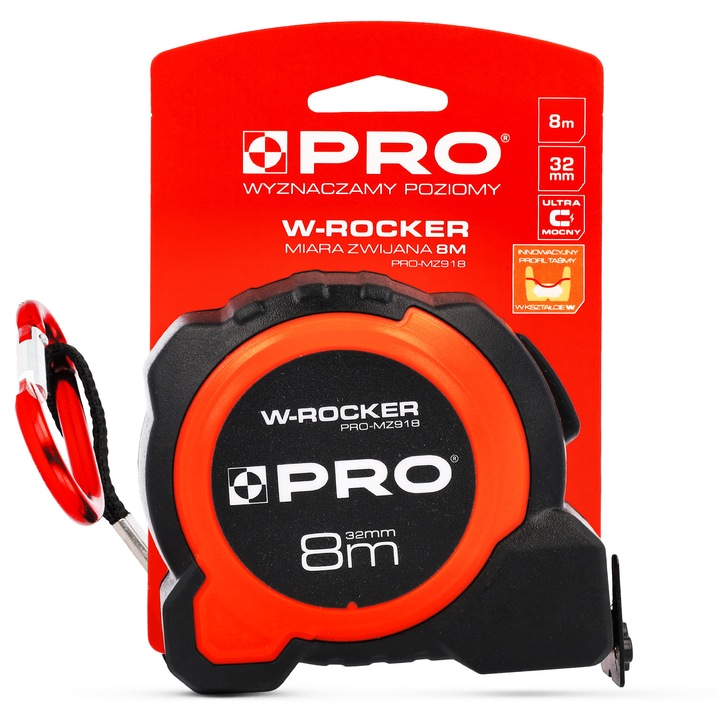 Ruleta, PRO 8m x 32mm, citire bidirectionala, magnet