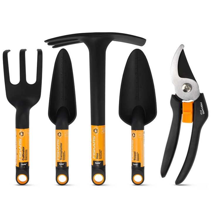 Fiskars kerti szerszámkészlet, 5 részes, UV-álló, újrahasznosított anyagokból