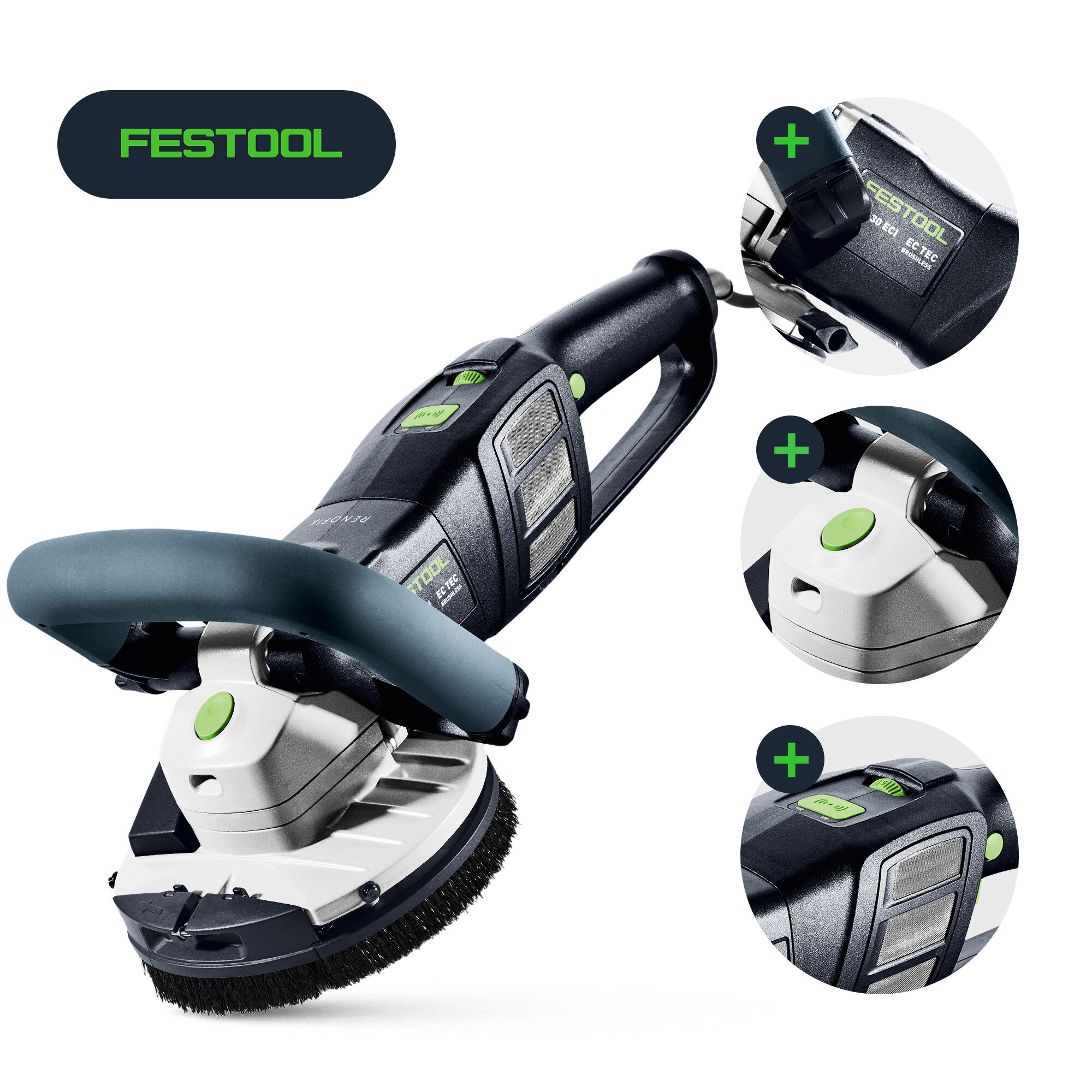Slefuitor Festool RENOFIX RG 130 ECI-Plus, set complet, pentru beton si ...