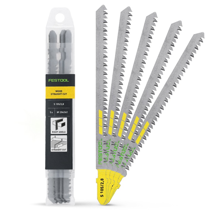 Set 5 lame pentru fierastrau electric Festool, taiere dreapta, dimensiune 105x2,8mm