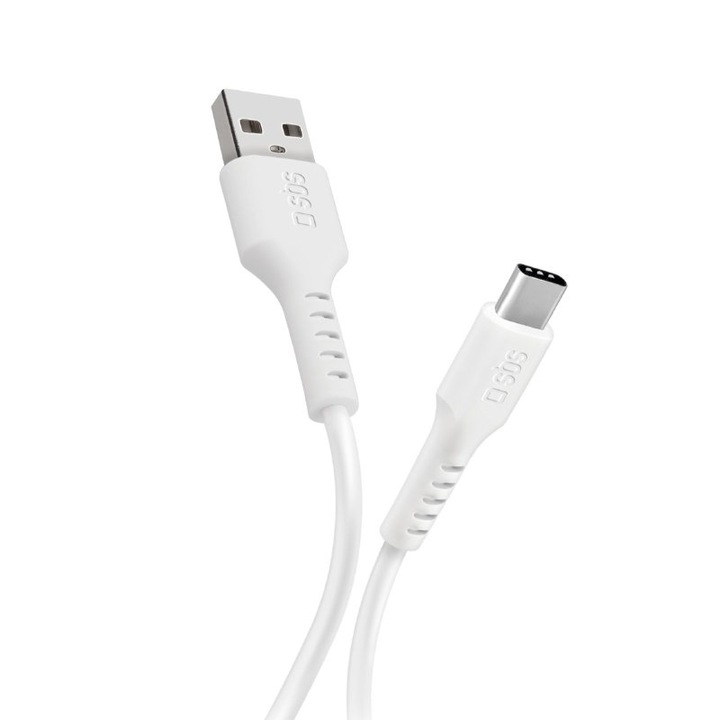 Кабел SBS 57654 USB А- Type-C бял 1 м