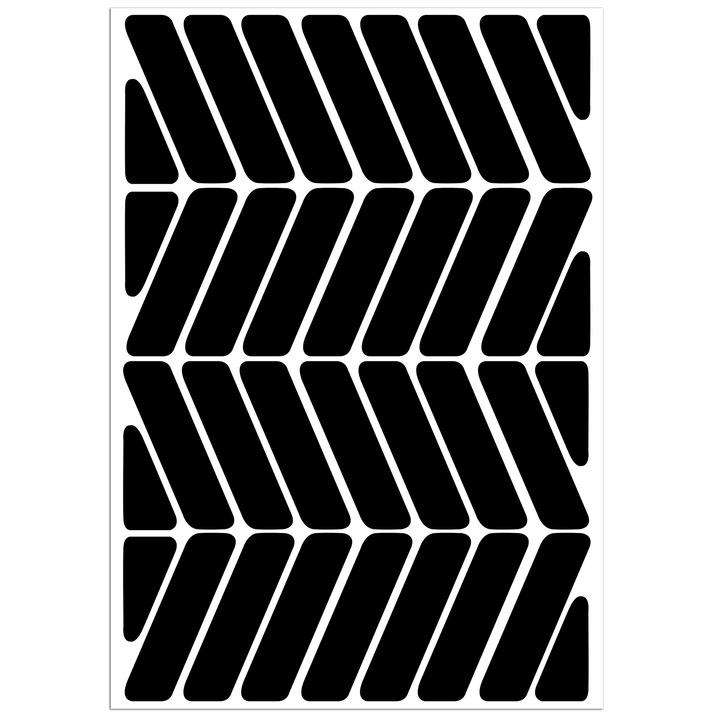 Предупредителни черни рефлекторни светлоотразителни самозалепващи стикери за безопасност, Biomar Labs, подходящи за велосипеди, каски, автомобили, мотоциклети, детски колички, 36 бр. D 78