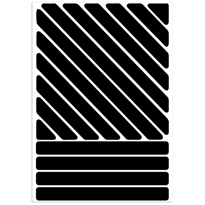 Предупредителни черни рефлекторни светлоотразителни самозалепващи стикери за безопасност, Biomar Labs, подходящи за велосипеди, каски, автомобили, мотоциклети, детски колички, 16 бр. D 77