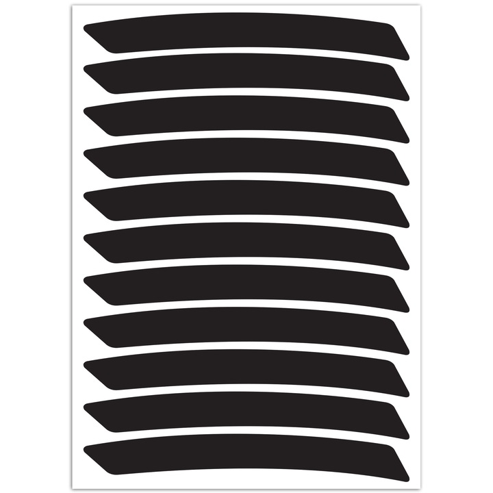 Предупредителни черни рефлекторни светлоотразителни самозалепващи стикери за безопасност, Biomar Labs, подходящи за велосипеди, каски, автомобили, мотоциклети, детски колички, 11 бр. D 71