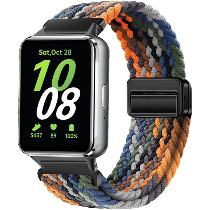 Curea pentru Samsung Galaxy FIT3, SA&SO General Store®, microfibra impletita, confortabila si usor de purtat, Camuflaj